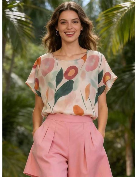 Blusa com estampa abstrata