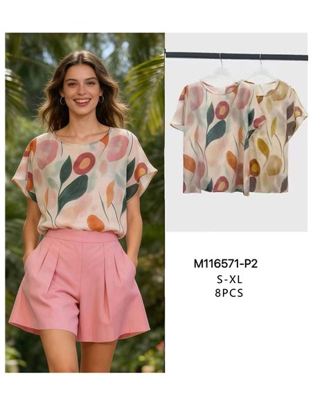 Blusa com estampa abstrata
