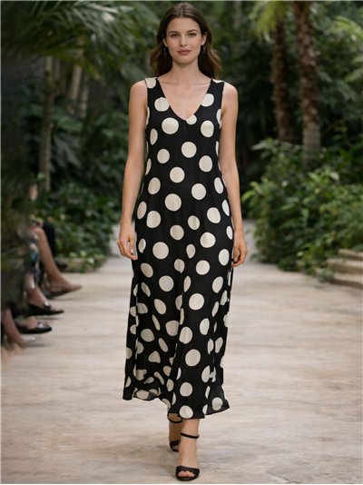 Vestido largo lunares