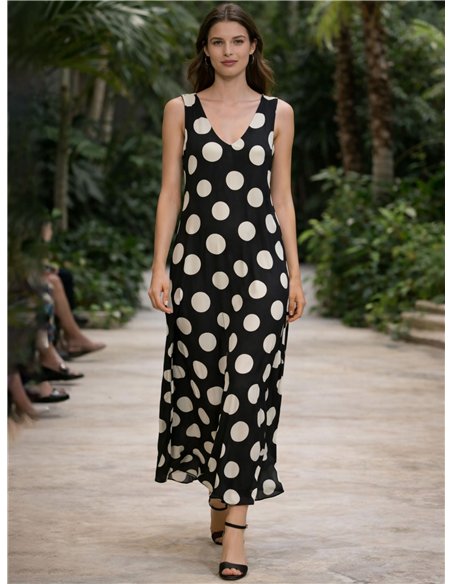 Vestido largo lunares