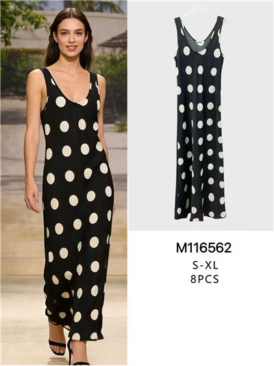 Vestido largo lunares 2