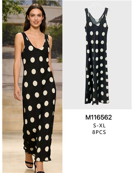 Vestido largo lunares