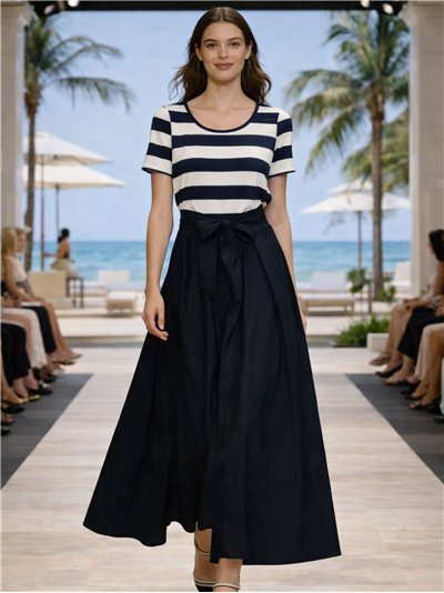 Vestido midi rayas marineras