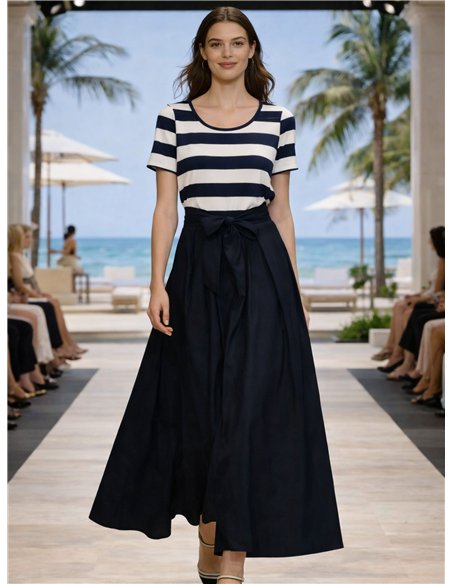 Vestido midi rayas marineras