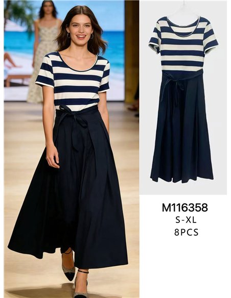 Vestido midi rayas marineras