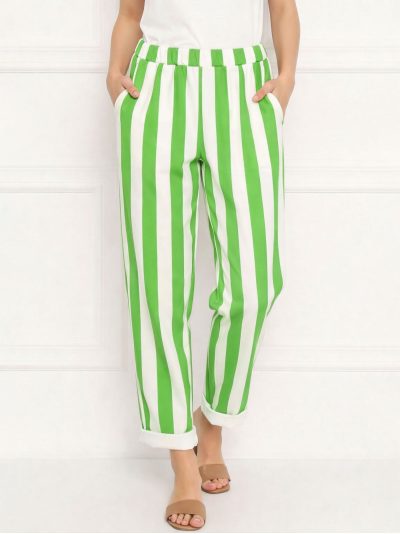 Pantaloni a righe a vita alta | V077-73601 | B2B | Eshermosa