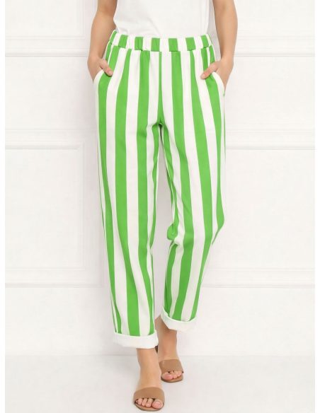 Pantaloni a righe a vita alta | V077-73601 | B2B | Eshermosa