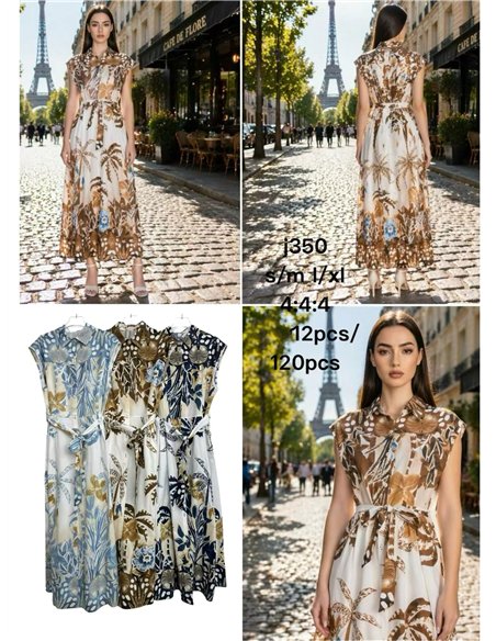 Tropical shirt maxi dress