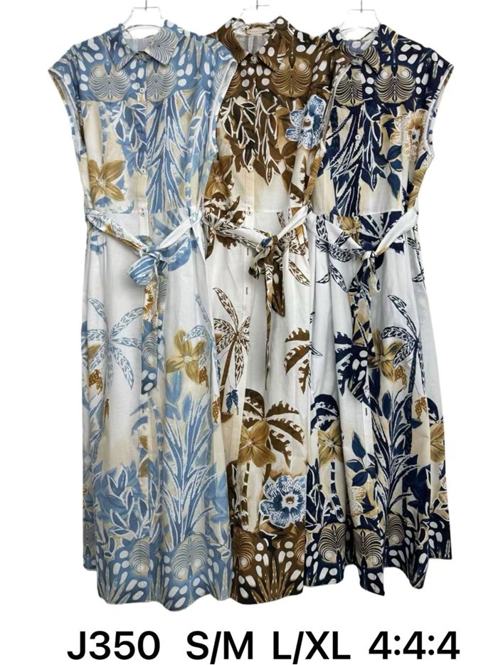 Tropical shirt maxi dress