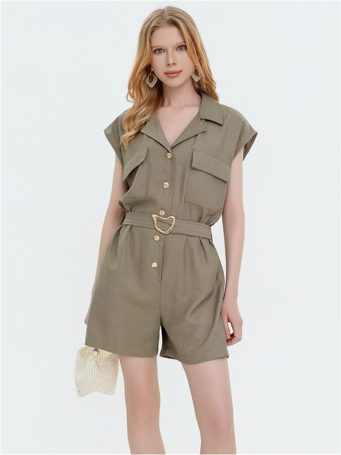 Mono corto safari con cinturón