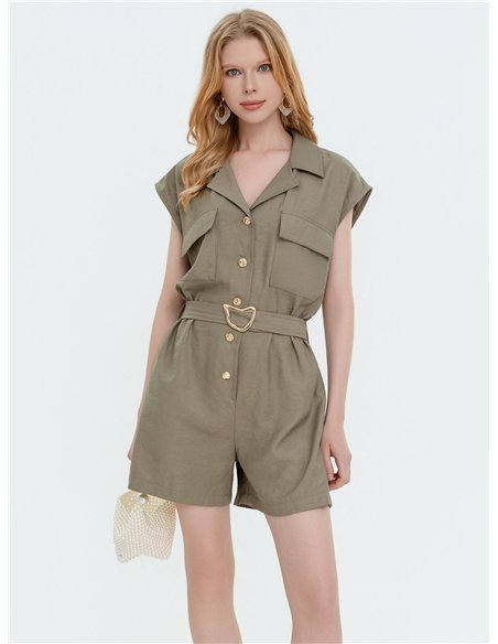 Mono corto safari con cinturón