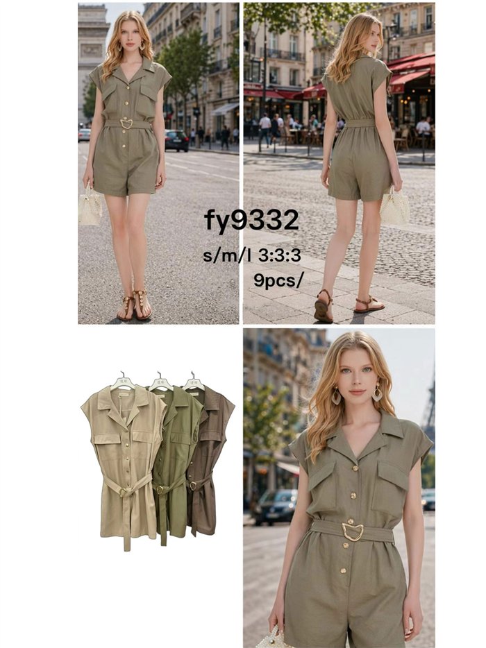 Mono corto safari con cinturón