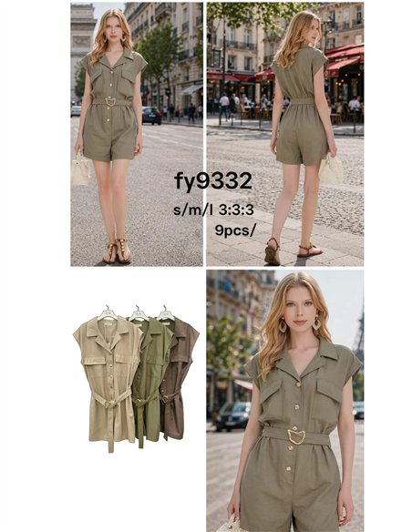 Mono corto safari con cinturón