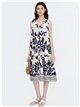 robe midi fleurie sans manches