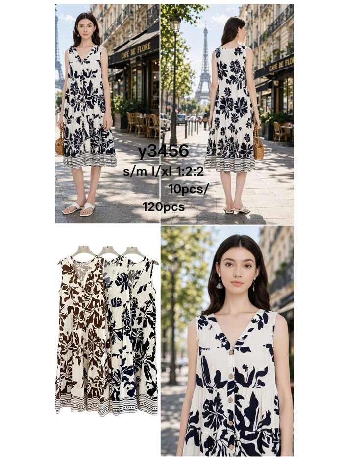 robe midi fleurie sans manches