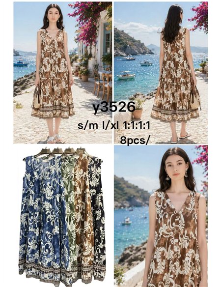 Robe midi bohème à col en V