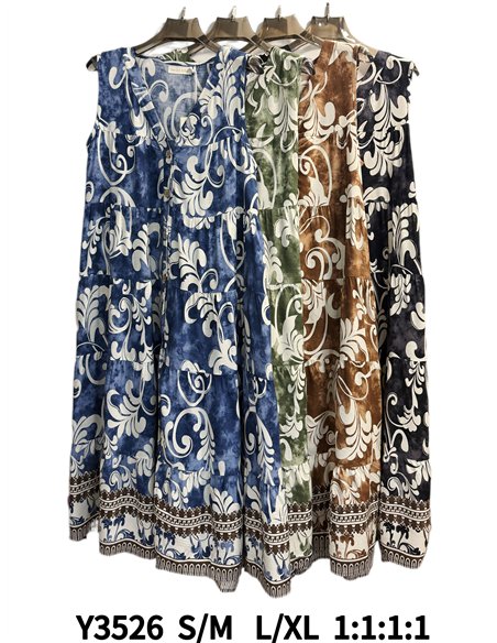 Robe midi bohème à col en V