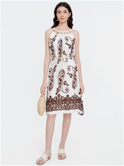 Vestido corto estampado cachemir