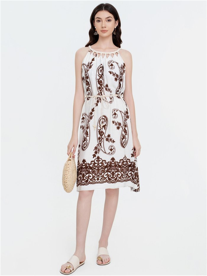 Vestido corto estampado cachemir