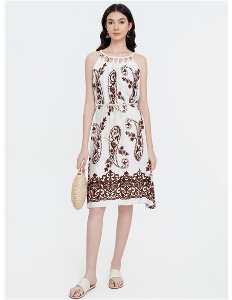 Vestido corto estampado cachemir