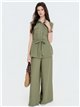 Sleeveless utility shirt and palazzo trousers set