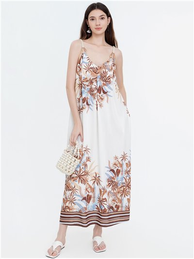 Palm print maxi dress