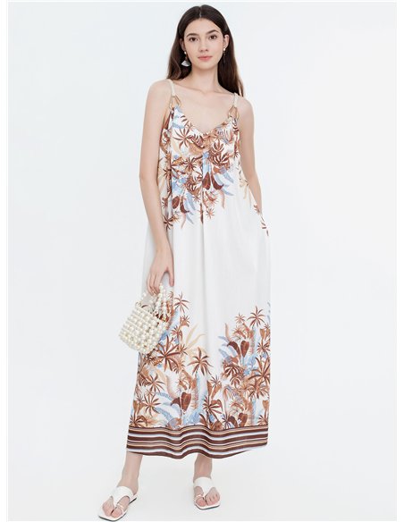 Palm print maxi dress