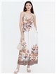 Palm print maxi dress