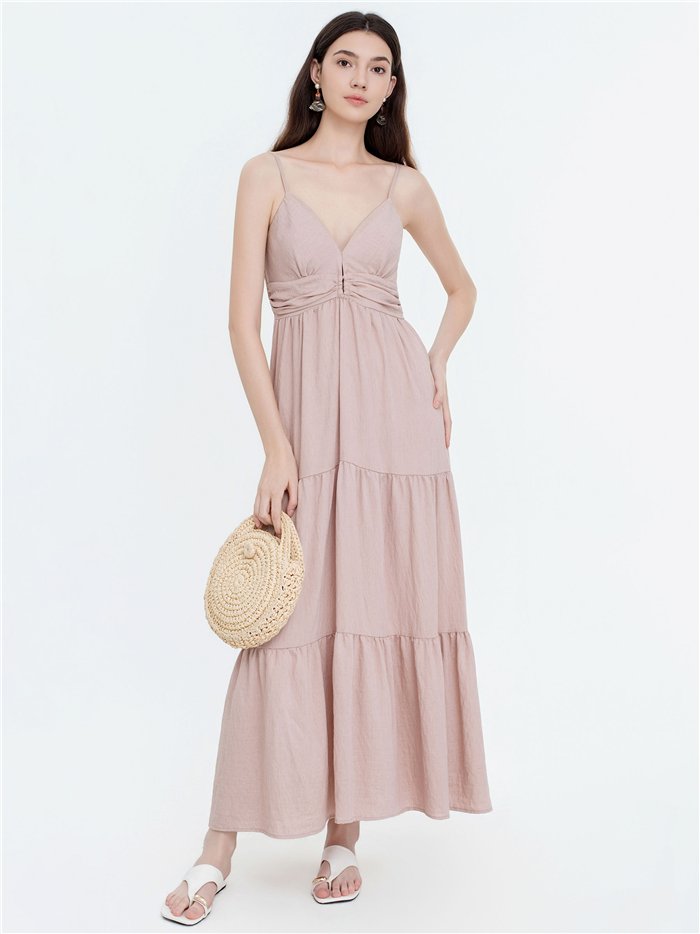 lungo abito semplice con spalline