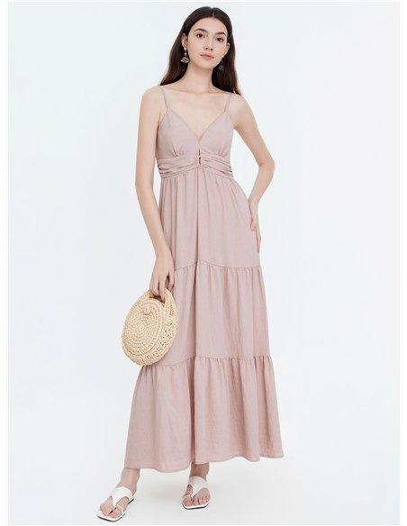 lungo abito semplice con spalline