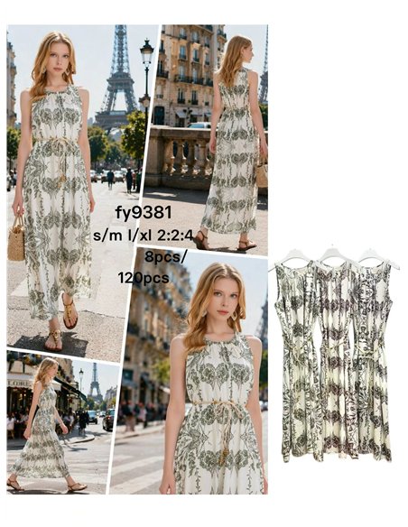 Vestido midi estampado botánico con cinturón