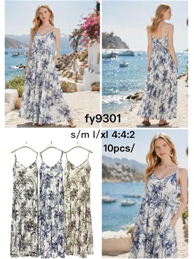 Vestido largo floral fluido 2