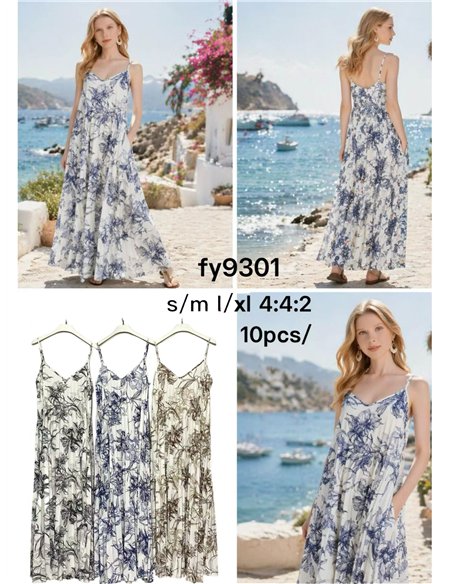 Vestido largo floral fluido