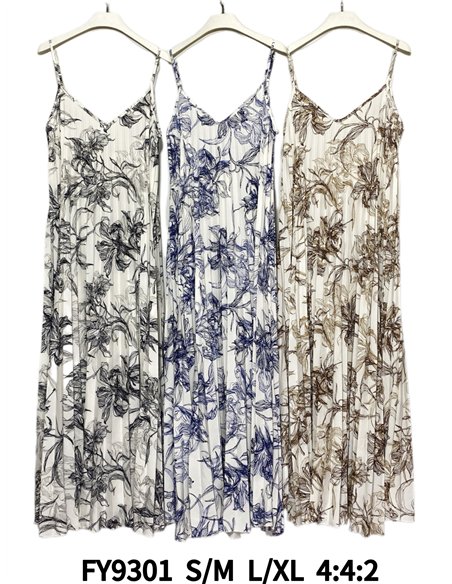 Vestido largo floral fluido