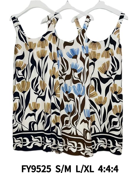 Vestido evasé estampado floral artístico