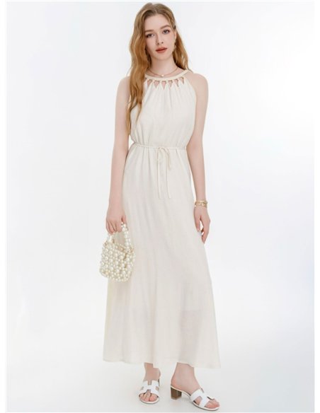 robe longue et fluide à col halter simple