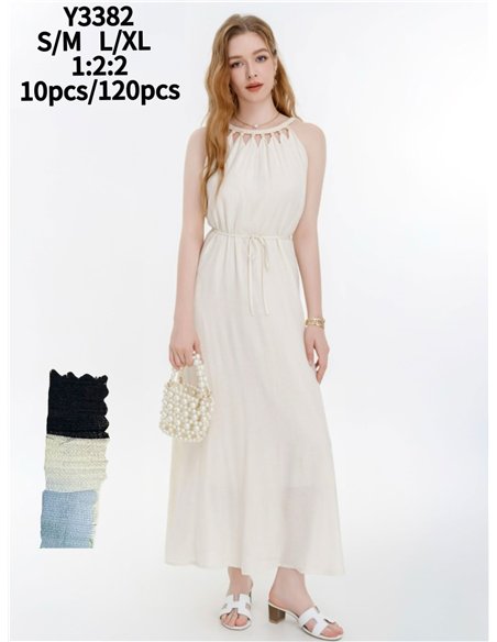 robe longue et fluide à col halter simple