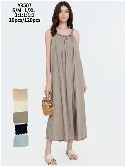 Flowy maxi dress with embellished neckline 2