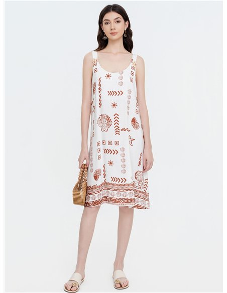 Vestido corto estampado marinero