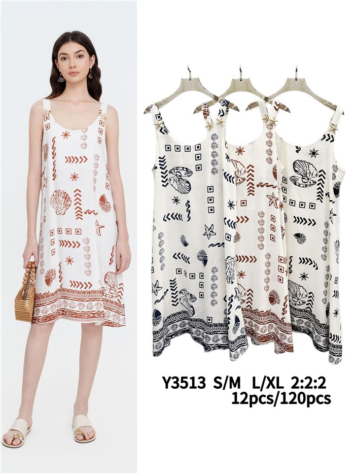 Vestido corto estampado marinero