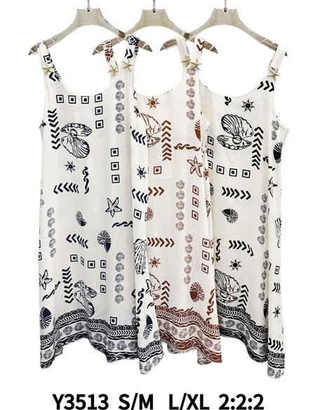 Vestido corto estampado marinero