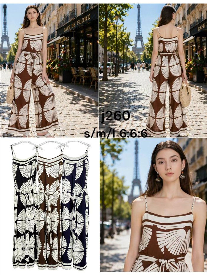 Mono palazzo estampado con cinturón