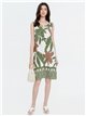 Tropical leaf mini dress