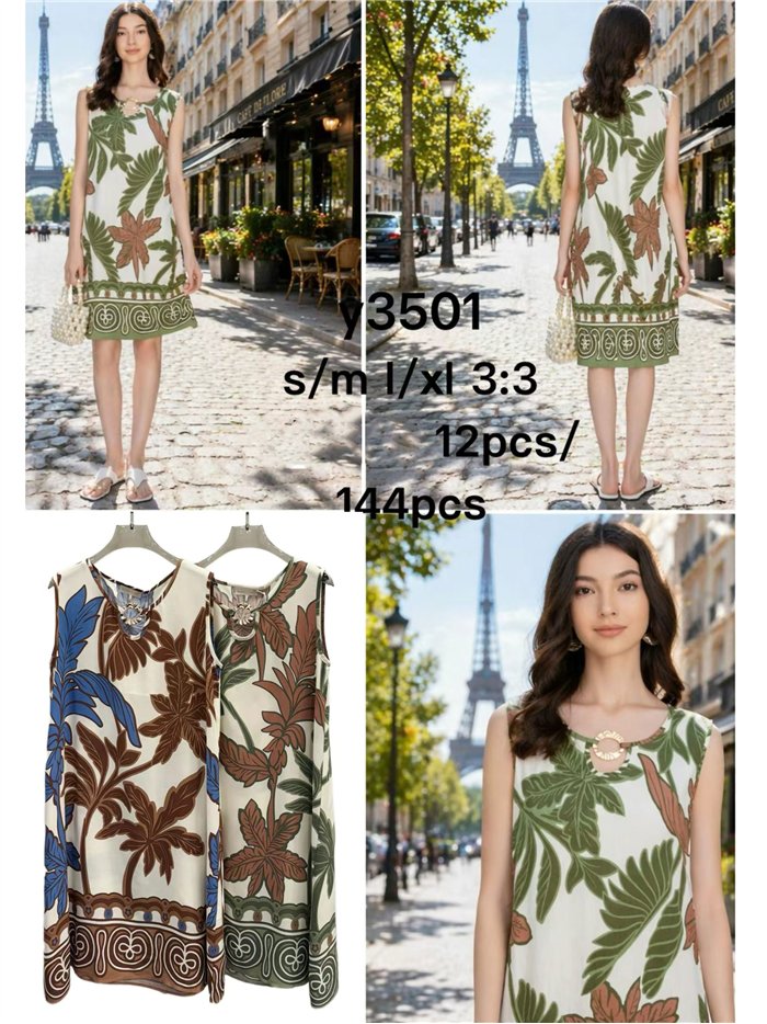 Tropical leaf mini dress