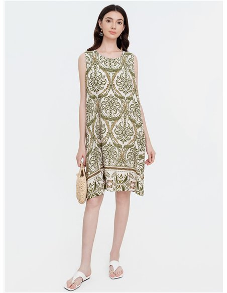 Robe sans manches à imprimé arabesque