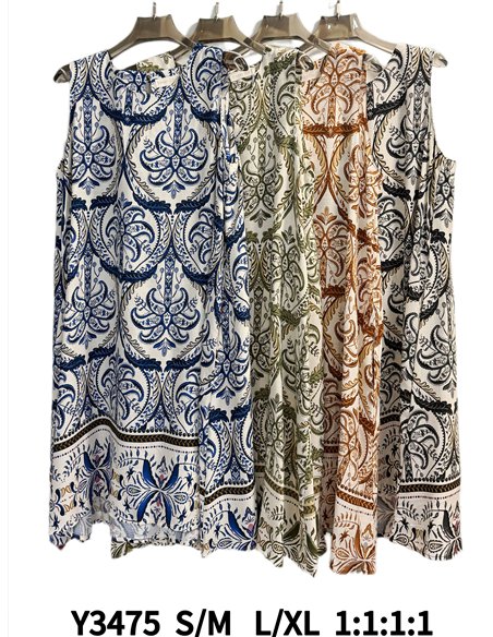 Robe sans manches à imprimé arabesque