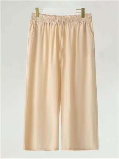 Plus-size relaxed culotte trousers