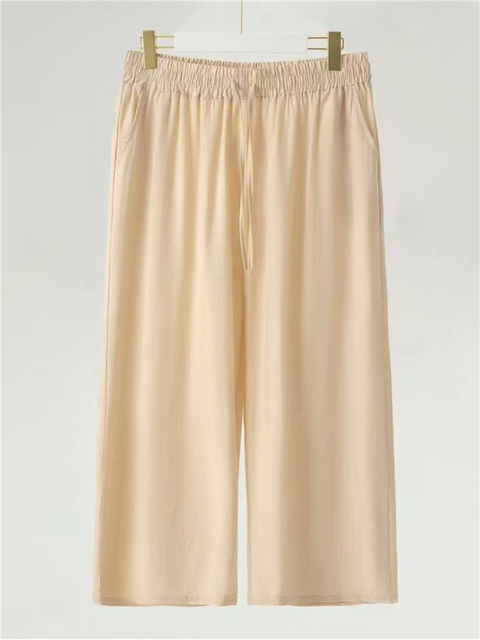 Plus-size relaxed culotte trousers