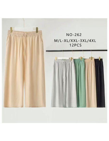 Plus-size relaxed culotte trousers