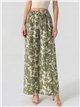 Calças palazzo com estampa em aquarela